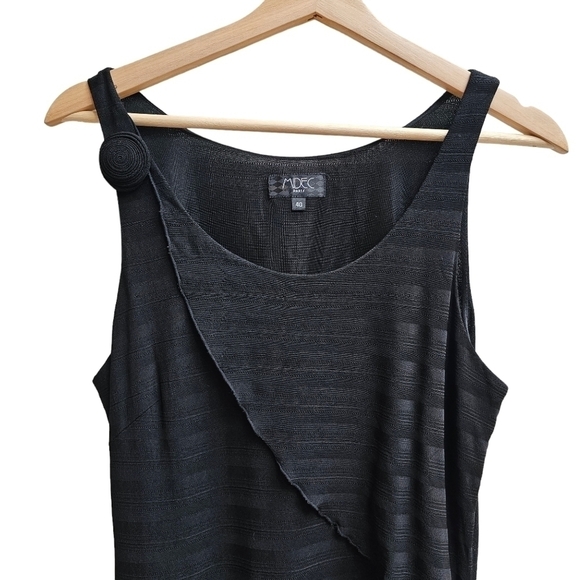 Midec Paris Little Black Dress with 3D Floral Detial on Shoulder, Size Small - Picture 2 of 9